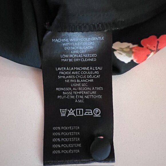 Anthropologie Floral Sleeveless Blouse Lace Trim 1X Silky Halter Tank Top NWT - Picture 11 of 12